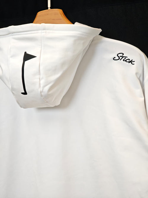 White Stick Hoodie - Shoulder Logo