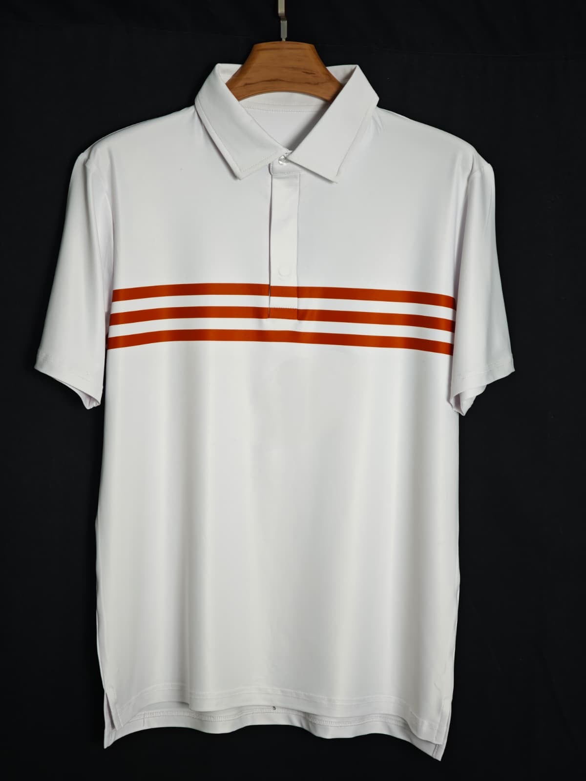 White with Orange Stripe Polo