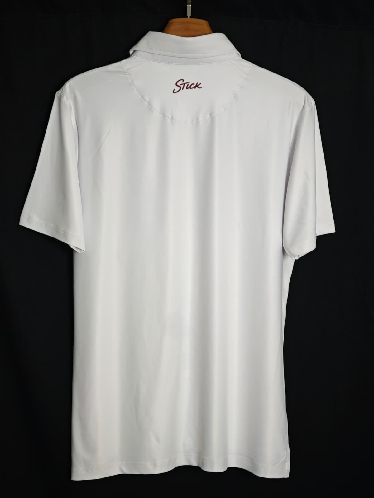 White with Maroon Stripe Polo