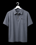 Blue Stick Polo with Pocket