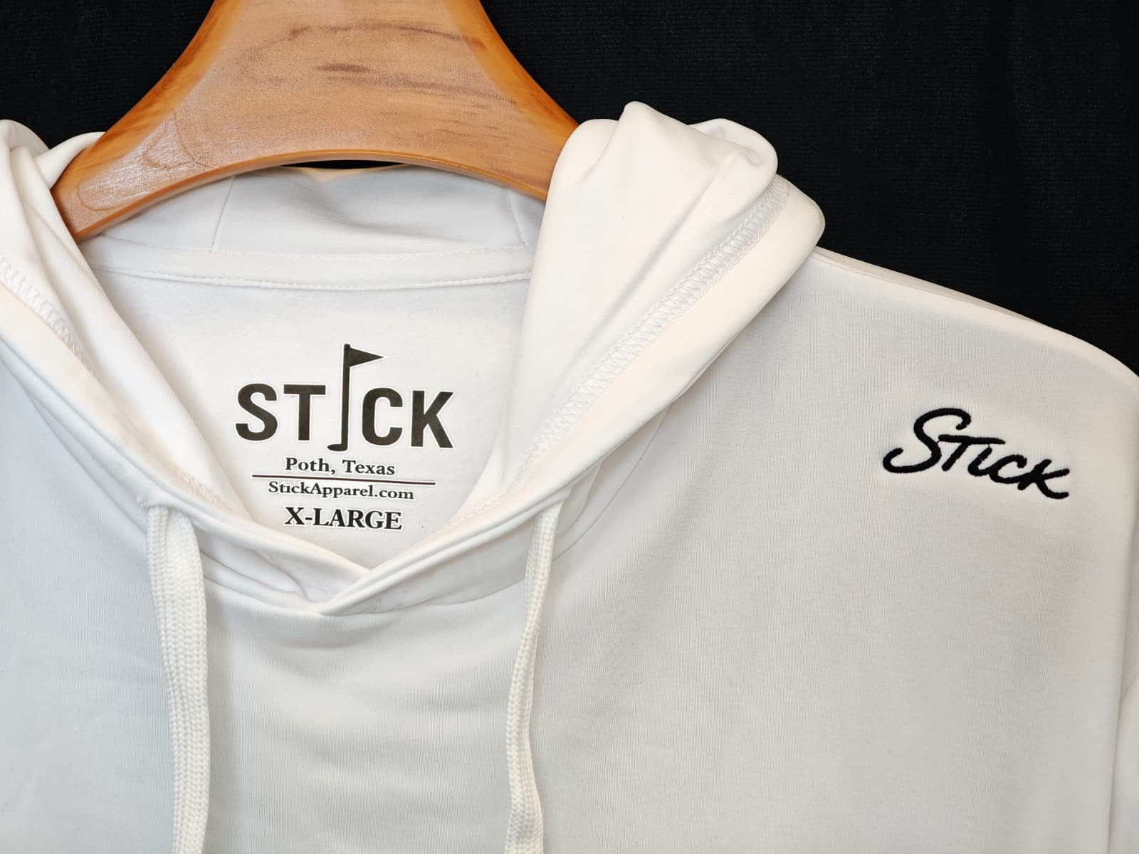 White Stick Hoodie - Shoulder Logo
