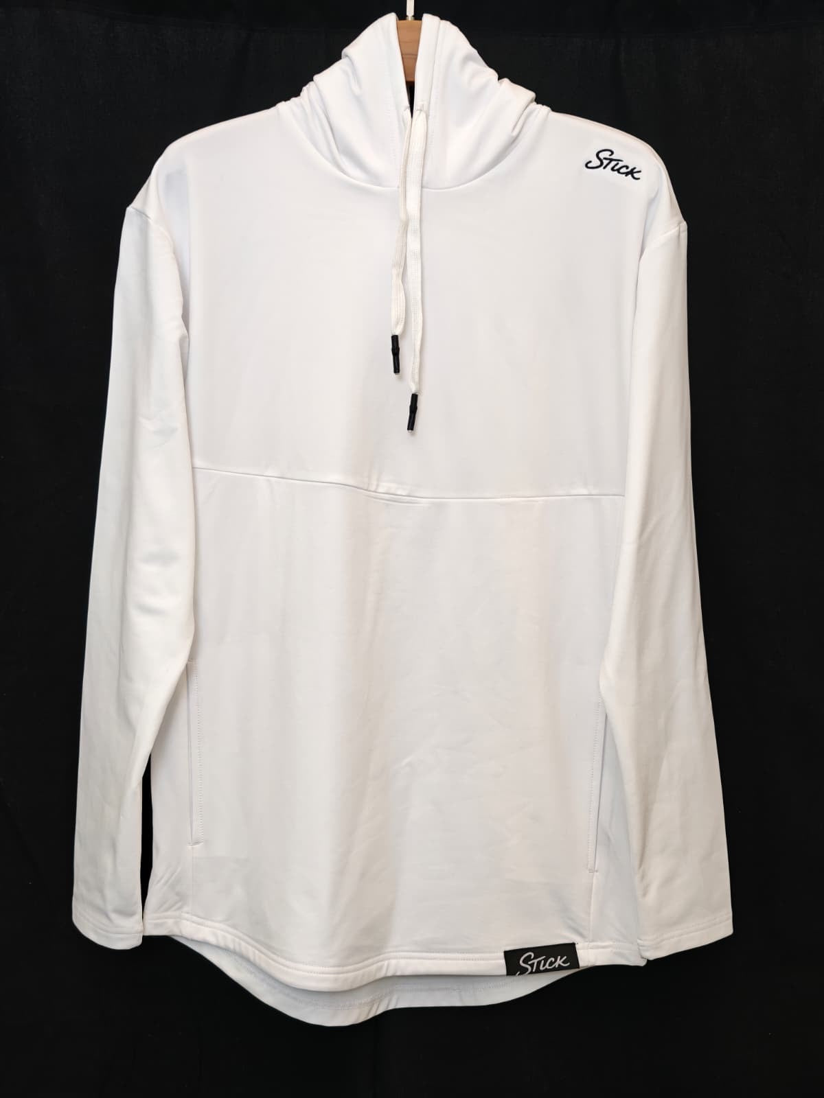 White Stick Hoodie - Shoulder Logo