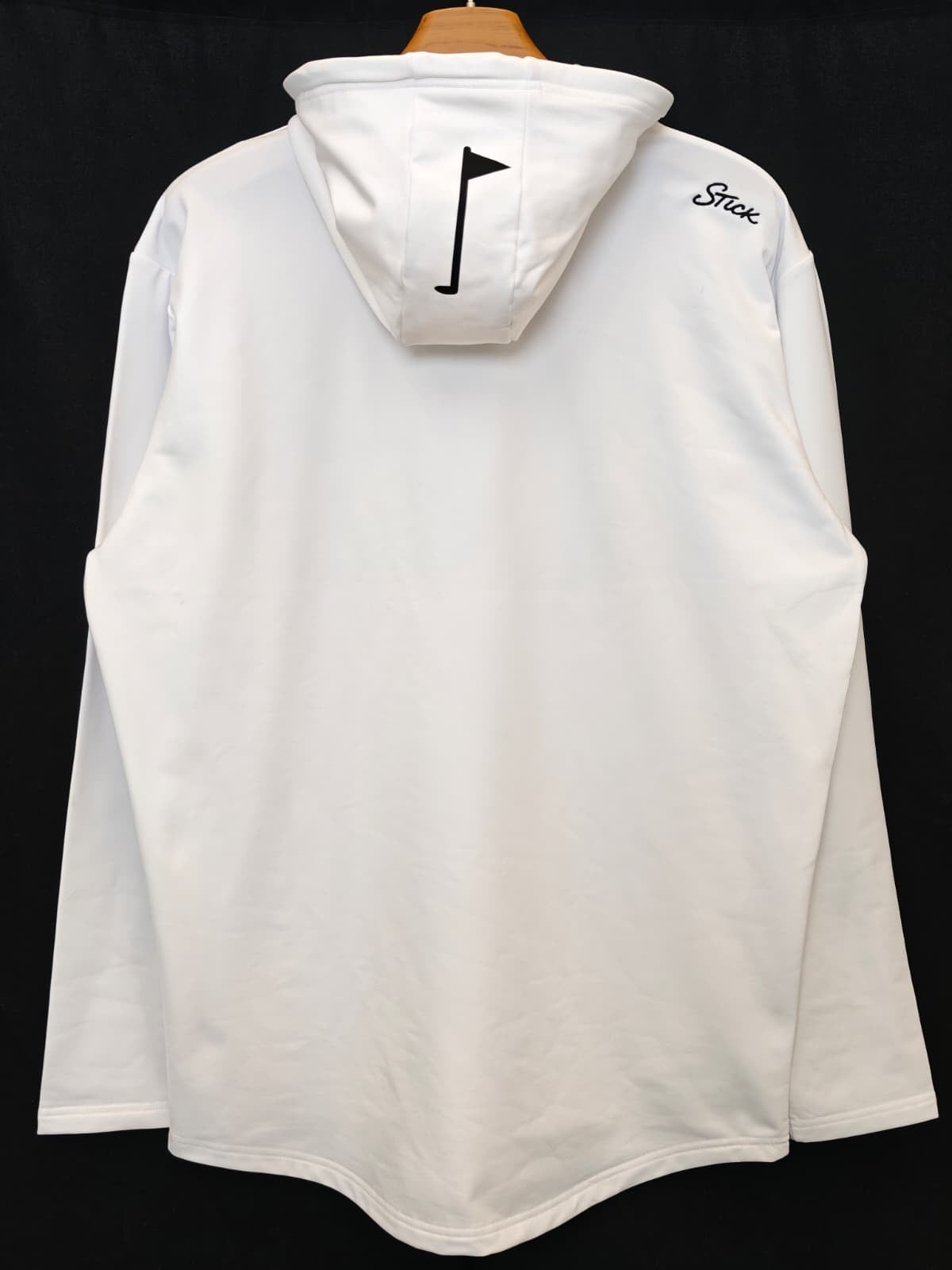 White Stick Hoodie - Shoulder Logo