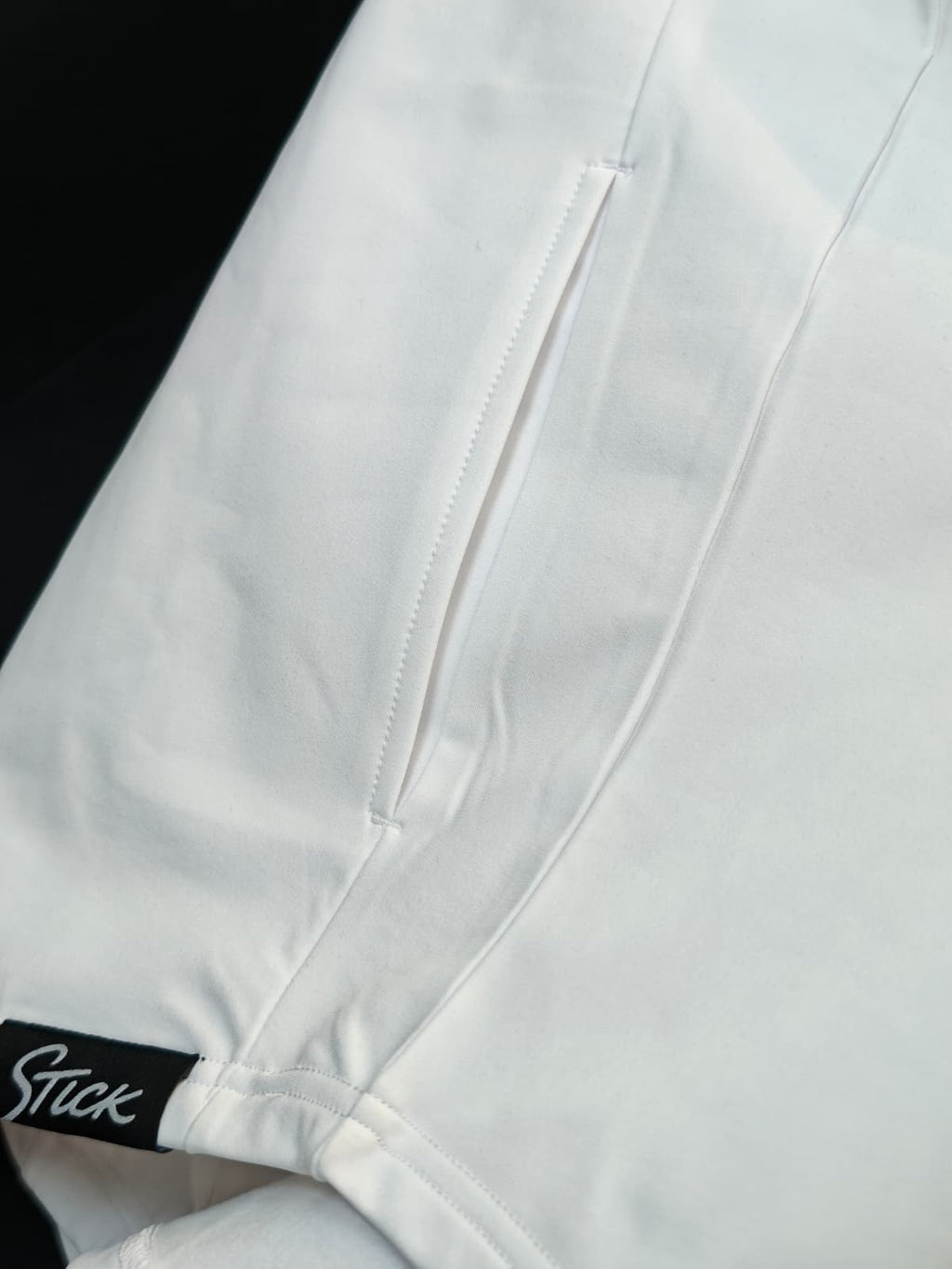 White Stick Hoodie - Shoulder Logo